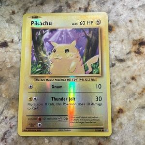 holographic pikachu card